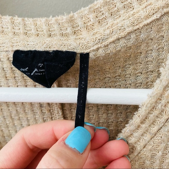 Urban Outfitters Out From Under Jojo Oversized Waffle Knit Top Cream Sz … - Picture 6 of 9